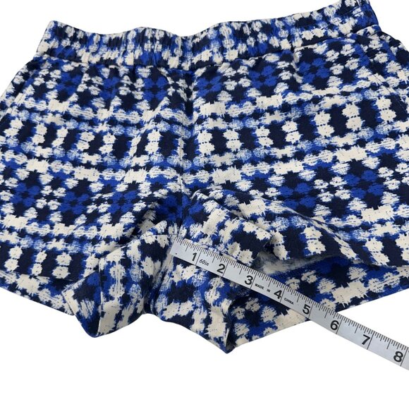 J.Crew Womens Blue & White Patterned Linen-Cotton Blend Drawstrim Shorts Size 2 - Picture 6 of 12